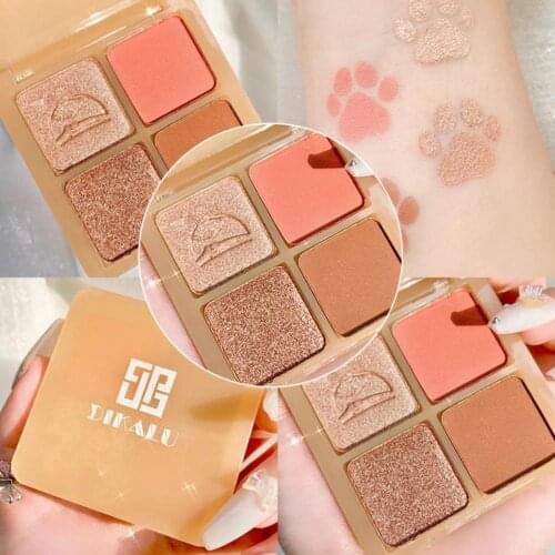 Blend Easily Daily Using Long-term Use Rose Pink 4 Colors Shadow Palette for Festival
