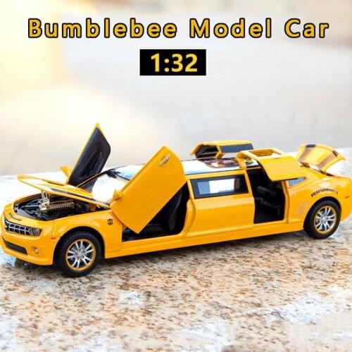 1:32 Lengthened Chevrolet Camaro Hornet Car Model Simulation Alloy Car Model Sound And Light Childrens Toy Car Collection Gifts