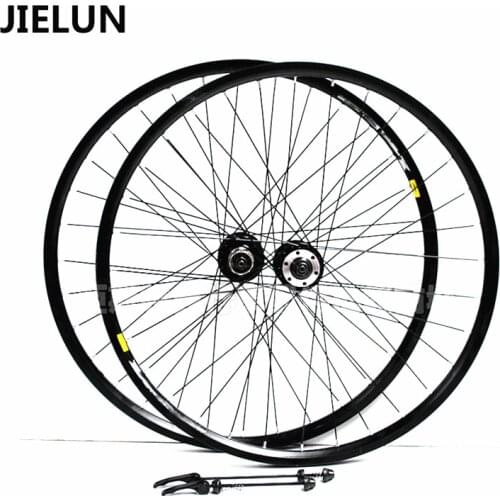 JIELUN MTB bike 26 inch spoke wheel set 2 bearing disc brake hub double aluminum alloy rim