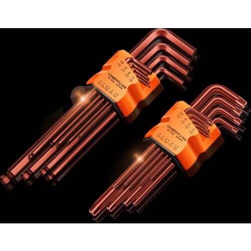 9Pcs Hexagon wrench set Ball-End Hex Allen Key L Wrench Set Torque Long Metric With Sleeve Hand Tools 1.5mm-10mm