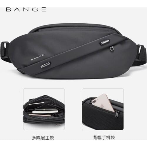 New fashion waterproof chest bag trendy large-capacity messenger bag mens business casual chest bag unisex