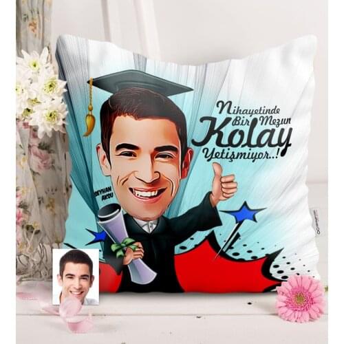 Personalized Mr Graduated Caricature Of Satin pillow-1