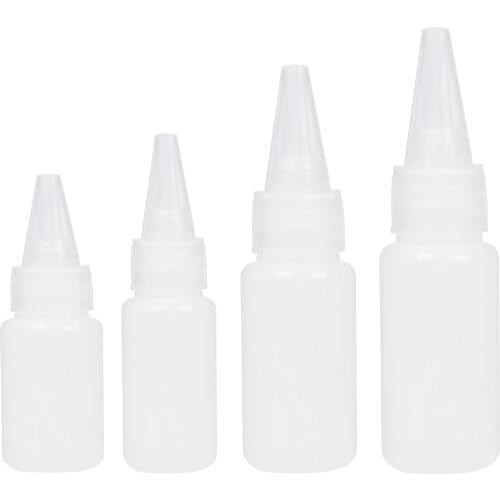 10pcs/set 10ml/20ml30ml/50ml Empty Pe Plastic Glue Bottles With Screw-on Lids Bottles Liquid Ink Oil Dropper Bottles