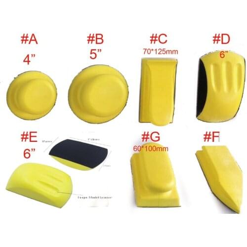 Hand Tools Palm Sander Sanding Pad Polisher Finger Mouse Shape Sander Plate Board 150mm 6 inch stick Hook & Loop Car Body Putty