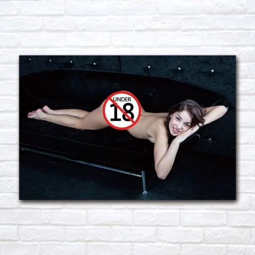 Sexy Beauty on the Sofa Canvas Painting Contemporary Art Adult Model Poster Print Wall Picture for Living Room Home Decor