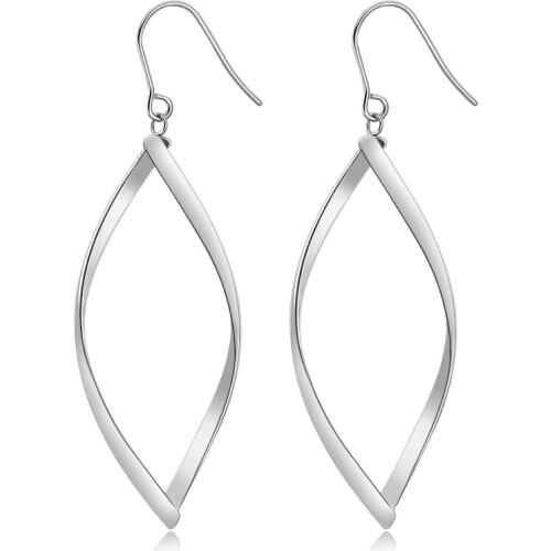 Stainless Steel Earrings Hooks Rosegold Big Leaf Earrings Hollow Metal Titanium Steel Fashion Jewelry For Girlfriend Gift 2019