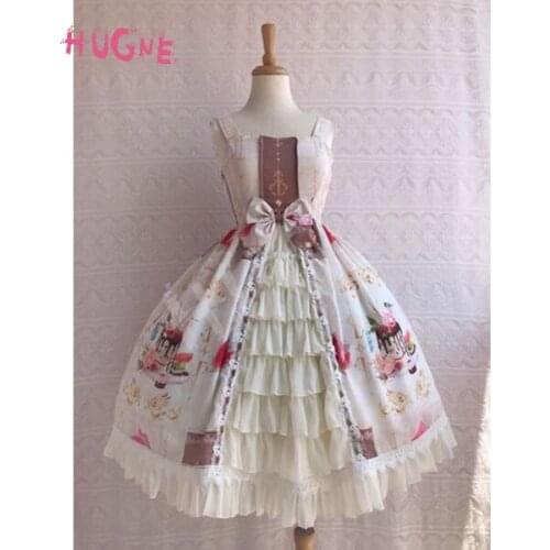 Icy Dessert ~ Sweet Printed Chiffon Party Dress Ruffled Lolita Dress
