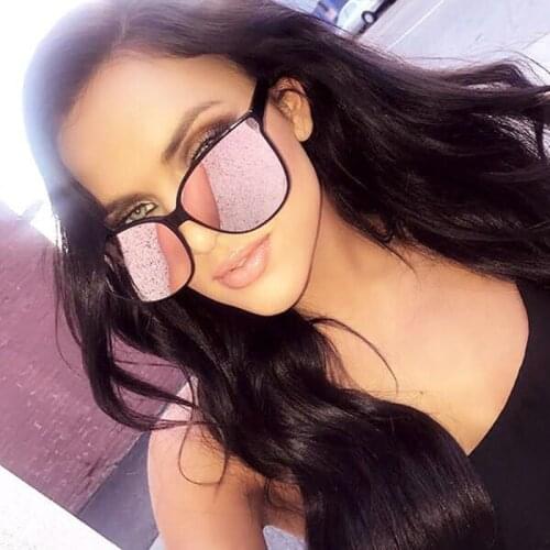 2021 Fashion Women Colour Luxury Flat Top Cat Eye Sunglasses Elegant oculos de sol men Twin Beam oversized Sun glasses UV400
