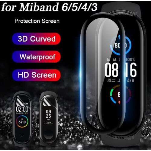Screen Protectors for Mi Band 6 Full Cover Film for Mi Band 6 Screen 3D Protectors for Xiaomi Mi Band 5 Protective for Mi Band