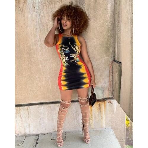 S-XL Clubwear for Women Sexy Leopard Print Bodycon Party Mini Dress Folk-custom