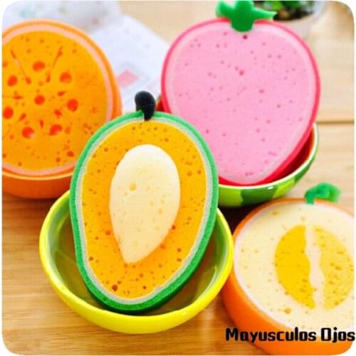 ZH 1PC Creative Cartoon Shower Clean Sponge Fruit Bath Cotton Child Shower Bath Sponge