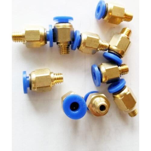 10Pcs 2X4mm QT Bowden Pneumatic PC4-M6 Connector J-head Fit Hotend for Reprap 3D Printer