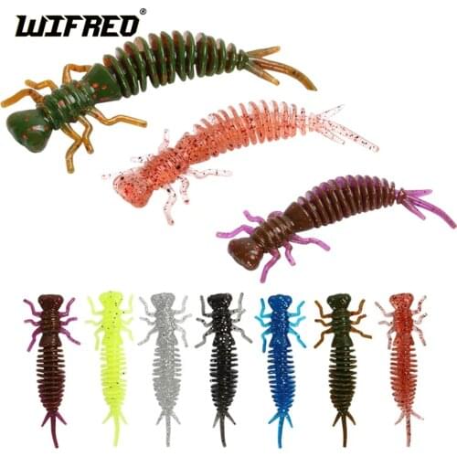 10pcs/8pc New Larva Soft Bait 7.5cm/10cm Trout Bass Perch Panfish Fishing Insect Imitation Lures Dragonfly Nymph Fishing Lures