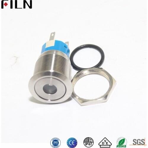 19mm stainless steel dot lamp 6v 12v 24v 48v 220v blue green white yellow red momentary led metal push button switch