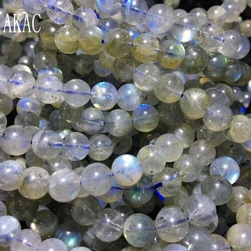 3bracelets Approx7+-0.3mm AKAC 100% natural labradorite bracelet for women men bracelet diy making design wholesale
