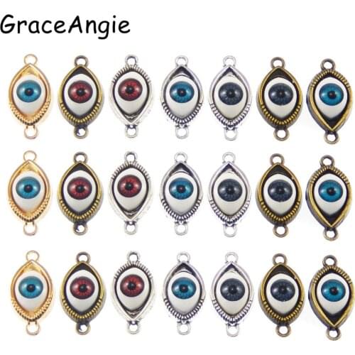 30Pcs 3D God Eye Evil Eyes DIY Connector charms bracelet Animals hamsa evil Eyes Necklace Pendant Drop Shipping Wholesale Charm