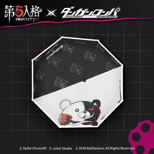 Anime Official Identity V x Dangan Ronpa Danganronpa Monokuma Portable Fold Umbrella Parasol Travel Rian Sunny Cosplay Xmas Gift