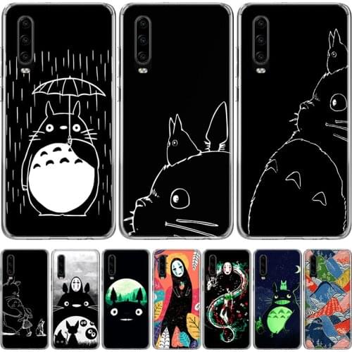 Studio Ghibli Totoro Black Phone Case for Huawei P40 P30 P20 Mate 30 20 10 Pro P10 Lite P Smart Z + 2019 Gift Coque Cover Capa