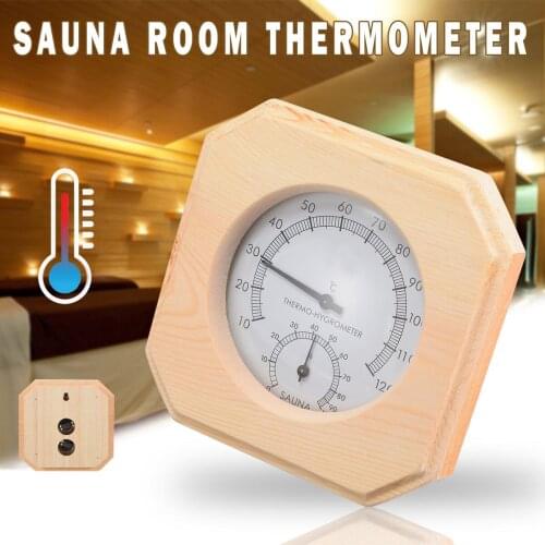 1pc Sauna Wood Thermometer Hygrothermograph Hygrometer Humidity For Sauna Room Measurement