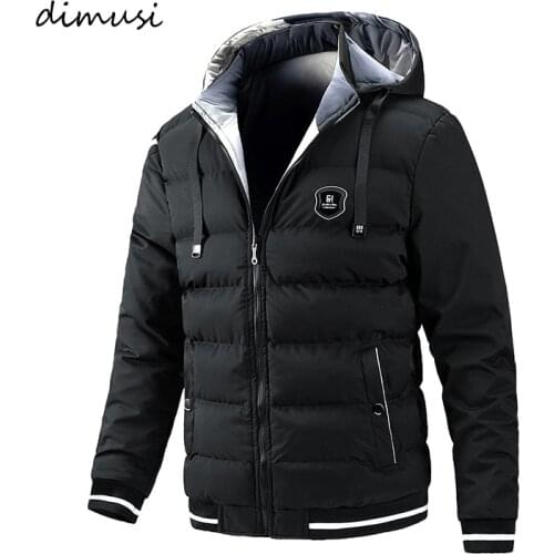 DIMUSI Winter Mens Bomber Jackets Men Two-Side Wear Warm Hooded Parkas Coats Casual Outdwear Thermal Jacket Mens Clothing