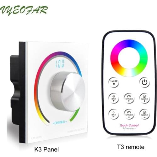 New Led RGB Strip Controller DC 12V Input 4A 3 Channel Wall Mount Digital Display 5050 3528 String Tape Dimmer With RF Remote