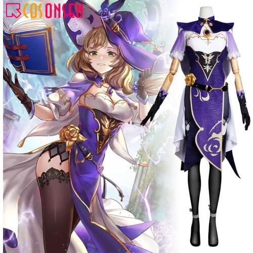Genshin Impact Lisa Cosplay Costume Lisa Witch of Purple Rose Costume Custom Made