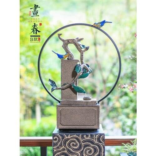 Creative design Water furnishing articles New Chinese style Desk decoration Fine carving The bird modelling home decoration