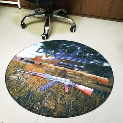 Round Carpet Game Eat Chicken Floor Mats Computer Chair Basket Blanket 3D Pattern Non-Slip Area Rugs Carpets for Living Room