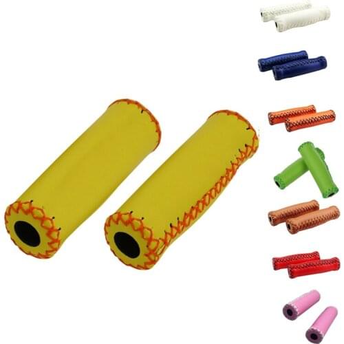 Pair Vintage leather bicycle Grips Grips trekking handlebars Cover