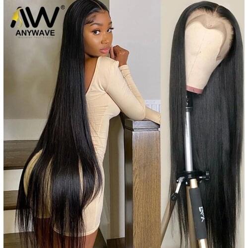 28 30 Inch Straight Brazilian 13x4 Lace Front Human Hair Wigs For Black Women Remy Virgin Hair PrePlucked Frontal Full Wholesale