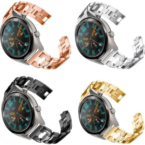 Bling Diamond Jewelry Bracelet Band For Huawei Watch GT Strap 22MM Stainless Steel Wrist Strap For Huawei Honor Magic Watchbands