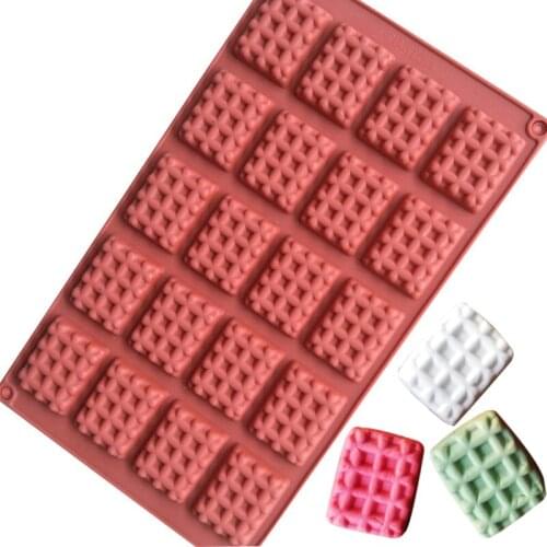 20/18 Holes Waffle Chocolate Mold Silicone Baking Fondant Mold Round Waffle Pudding Mold Ice Tray Cake Decorating Tools