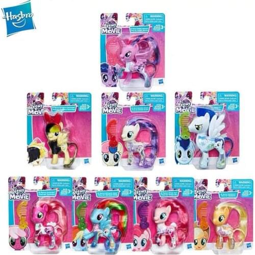 Cute Hasbro My Little Pony Friends 7cm Rainbow Pinkie Pie Lyra Heartstring Rare Moving Doll Collection Indoor Decoration