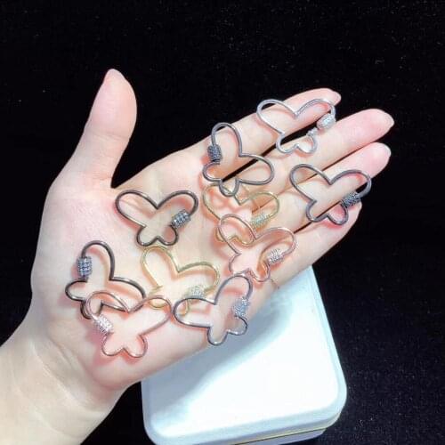 ST022 Exquisite Cubic Zirconia Pave Butterfly Shape Clasp Multicolor Electroplated Clasp Jewelry Findings Fashion Jewelry