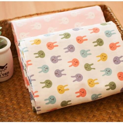 2pcs/set Cartoon Rabbit Printed Cotton Fabric Telas DIY Handmade Patchwork Sewing Baby Toy Material Quilting Bedding Tecido M15