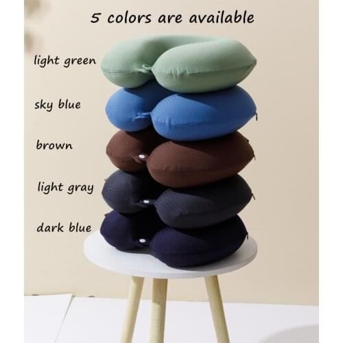 U-Shaped Summer Memory Foam Ice Silk Cervical Pillow Office Use for Travel Outing Family Car Etc Convenient to Carry Pillow