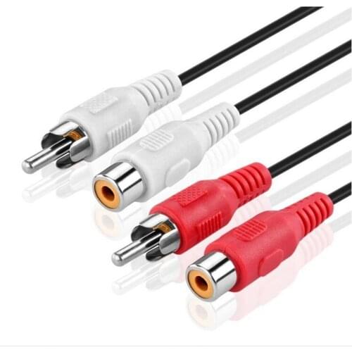LBSC RCA Extension Cable (3m) 2RCA Audio Extender Adapter Cable Coupler Male to Female Dual Red/White Connector
