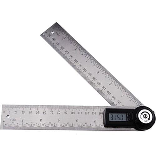 Stainless Steel 2in1 Digital Angle Finder Meter Protractor Gauge Scale Ruler 360 degree 400mm with Moving Blade