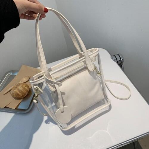 Ladies Transparent Handbag Large-capacity Portable Son-mother Bag Summer New Water-proof Simple Fashion Womens New Shoulder Bags