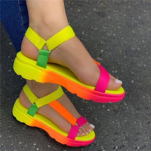 2021 new Big Size 43 Multi Colors Casual Shoes Woman Flat Dropship Comfortable Sandals Female Light Sandalias De Mujer