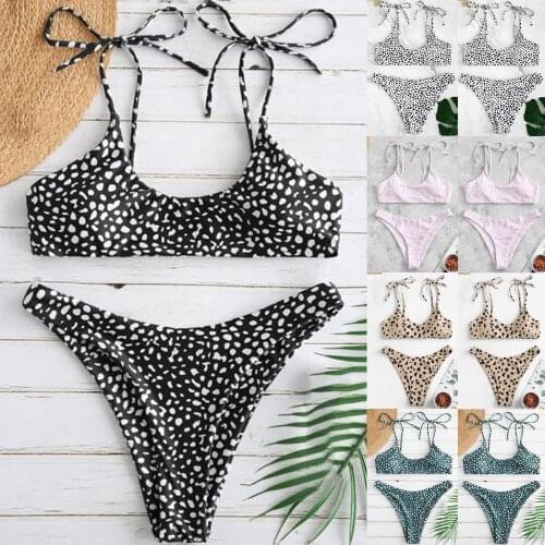 Mujer Bikinis 2021 Set Women High Waisted Tummy Control Two Piece Swimsuit Push Up Swimwear New Moda Print Beachwear For Girls