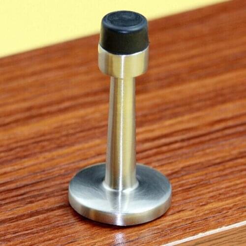 1 piece Modern simple zinc alloy door stopper stain silver door stops Rubber nonmagnetic door stops