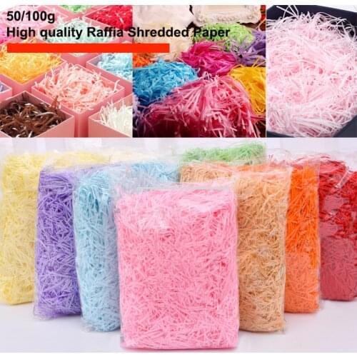 10/50/100g Colorful Shredded Crinkle Lafite Paper Raffia Filler DIY Wedding Party Gift Box Candy Material Packaging Filler