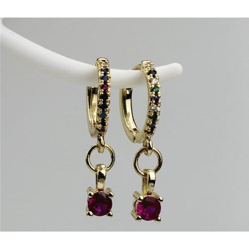 10pair/lot Fashion colorful cz earring, exquisite small square pendant,popular exotic women earring jewelry