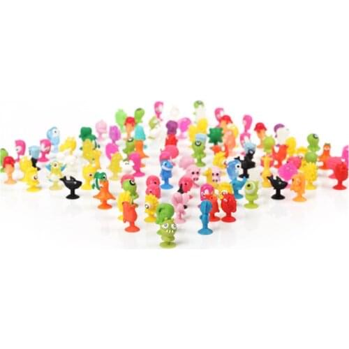 100Pcs/Set PVC Dolls Sukers Cupule Kids Cartoon Ocean Animal Action Figure Toys Sucker Mini Suction Cup Collector Capsule Models