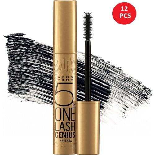 12 PCS 5 in 1 True Lash Genius Black Mascara Volumizing Eyelash Care Mascara Waterproof Eyelash Extension Long lasting