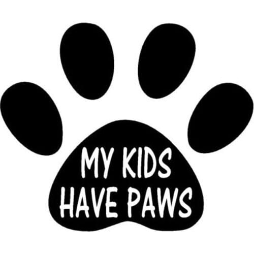 14.3CM*11.6CM Creative Animal Dog MY KIDS HAVE PAWS Car Styling Vinyl Sticker C5-0318