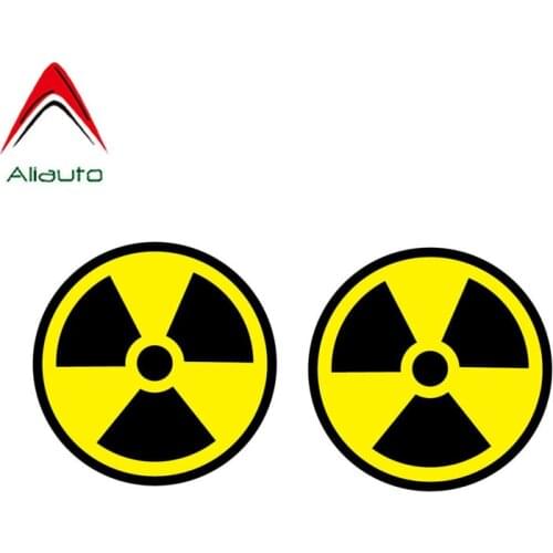 Aliauto 2 X Reflective Car Stickers Styling Radiation Symbol Personality Cover Scratch Waterproof Accessories PVC Decal,8cm*8cm