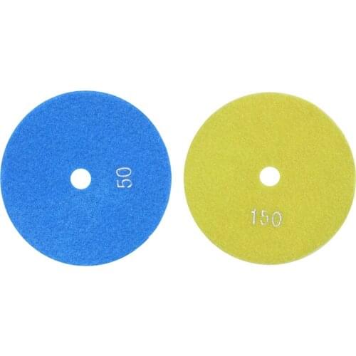 2x 5 Inch 125mm Wet Diamond Polishing Pads Marble Granite Grits 50 & 150
