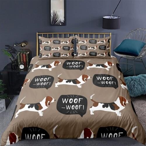 3D Dog Printed Duvet Cover Pillowcase Animal Bedding Set Bedspread Soft Home Textiles Single Twin Queen King Size Quilt Cover